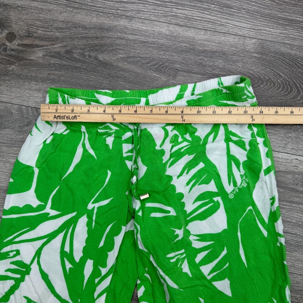 Lily Pulitzer X Target Palazzo Pants Womens XS Green White Palm Tree Tropical - Picture 11 of 16